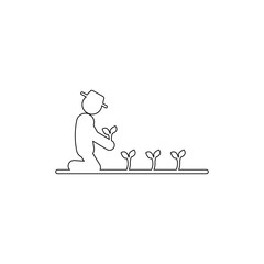 man seedlings icon. Element of gardening for mobile concept and web apps illustration. Thin line icon for website design and development, app development. Premium icon