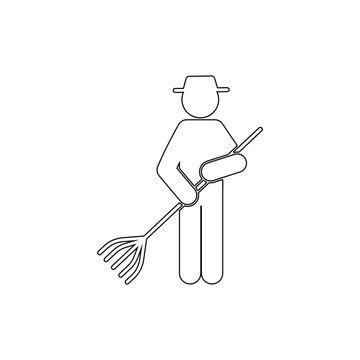 recommend clip art: man man with rake icon. Element of gardening for mobile concept and web apps illustration. Thin line icon for website design and development, app development. Premium icon