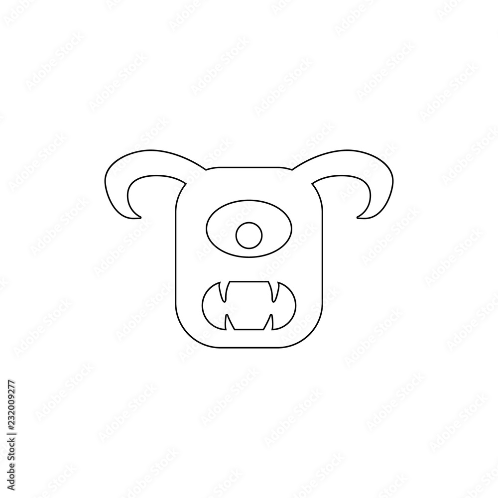 Poster monster icon. element of horrible creatures for mobile concept and web apps illustration. thin line 
