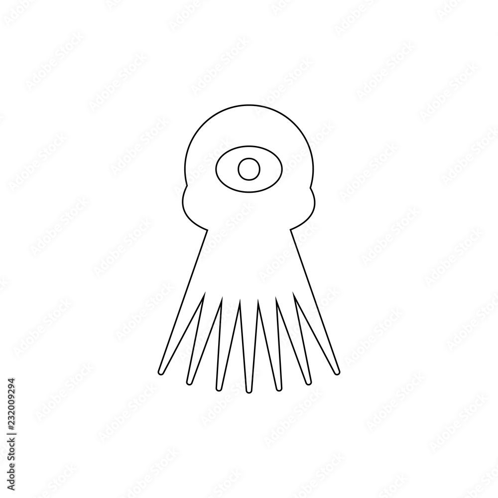Poster monster icon. element of horrible creatures for mobile concept and web apps illustration. thin line 