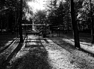 sunlight on the Playground in the morning
