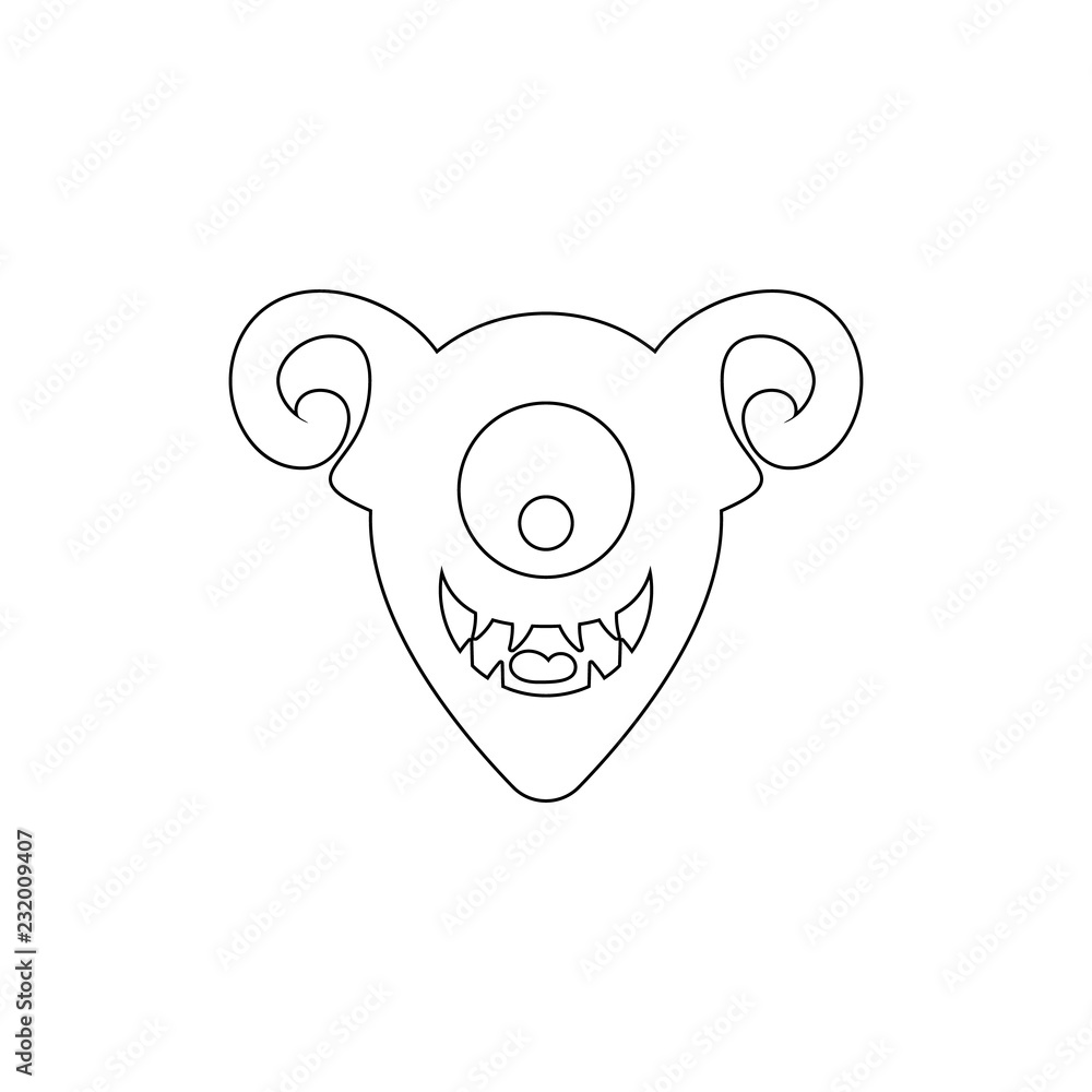 Poster monster icon. element of horrible creatures for mobile concept and web apps illustration. thin line 
