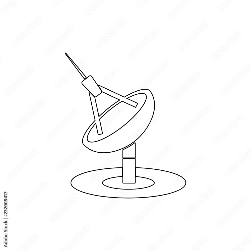 Aufkleber satellite dish icon. element of media for mobile concept and web apps illustration. thin line icon f
