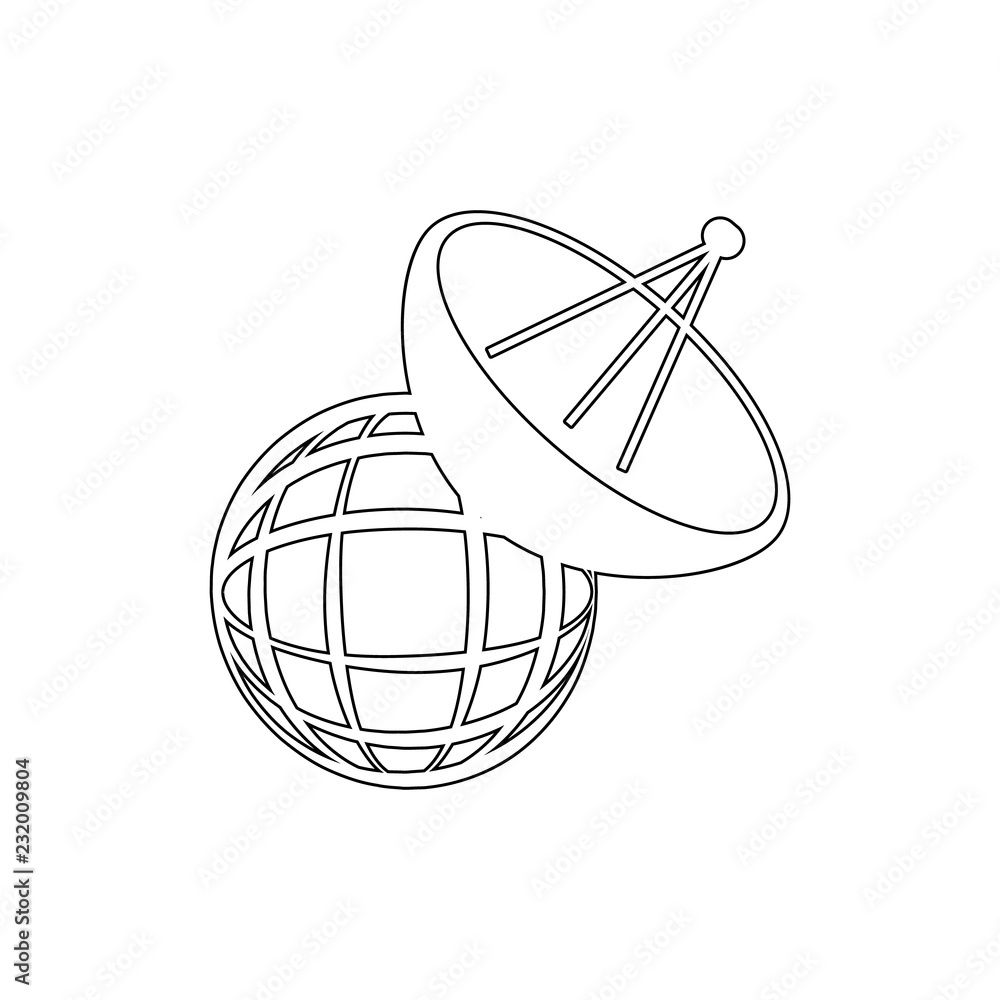 Poster satellite technology concept icon. element of media for mobile concept and web apps illustration. th