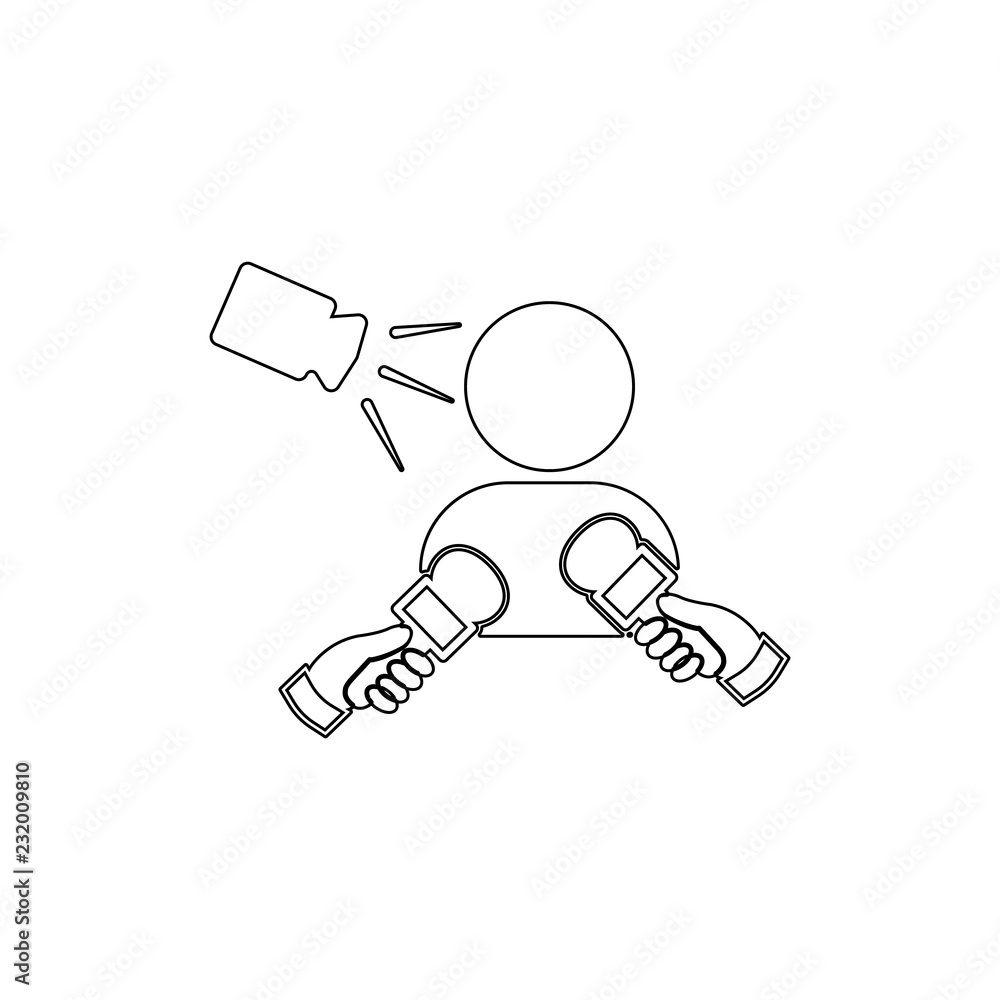 Poster news interview icon. element of media for mobile concept and web apps illustration. thin line icon f