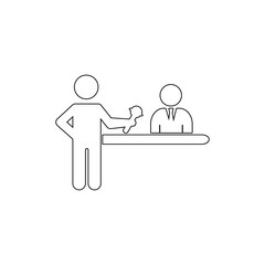 Vector news reporter icon. Element of media for mobile concept and web apps illustration. Thin line icon for website design and development, app development