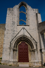 Fototapeta na wymiar Convent of Our Lady of Mount Carmel ruins (Convento da Ordem do Carmo). Lisbon, Portugal