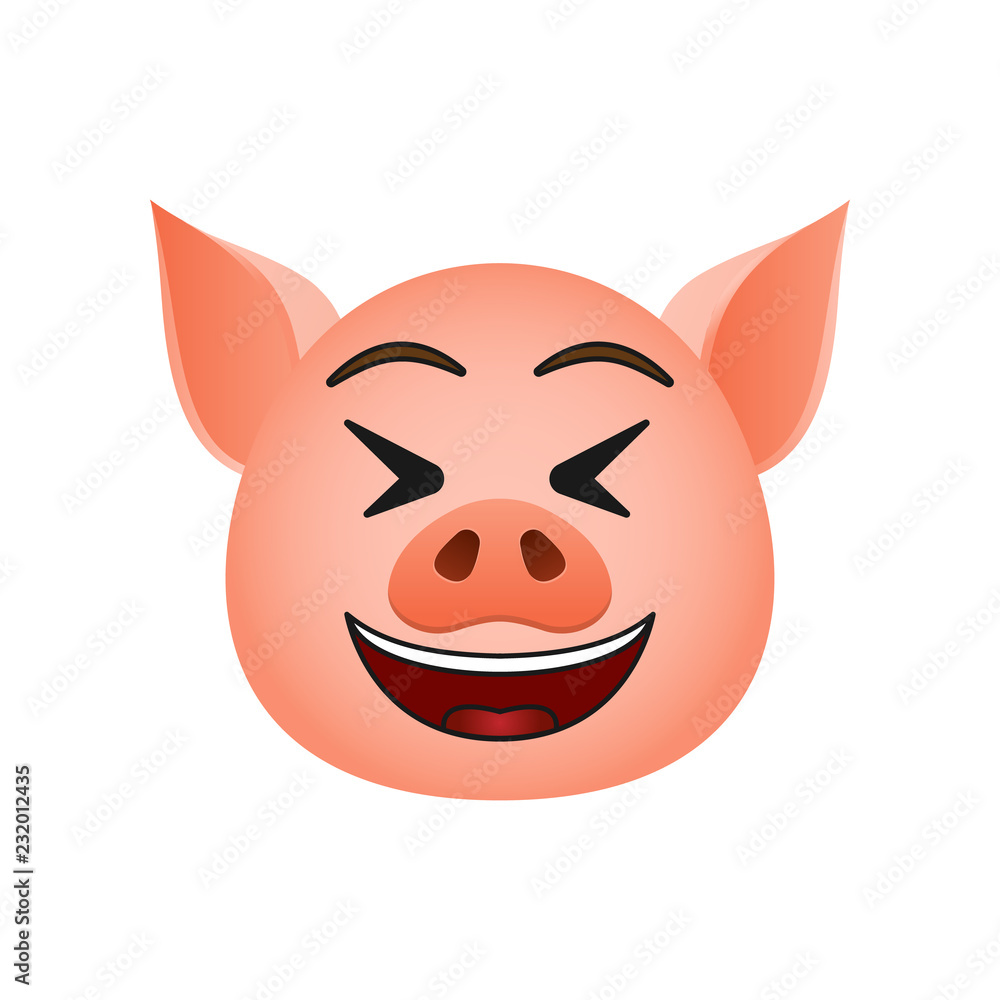 Poster pig in mockery emoji icon. element of new year symbol icon for mobile concept and web apps. detailed