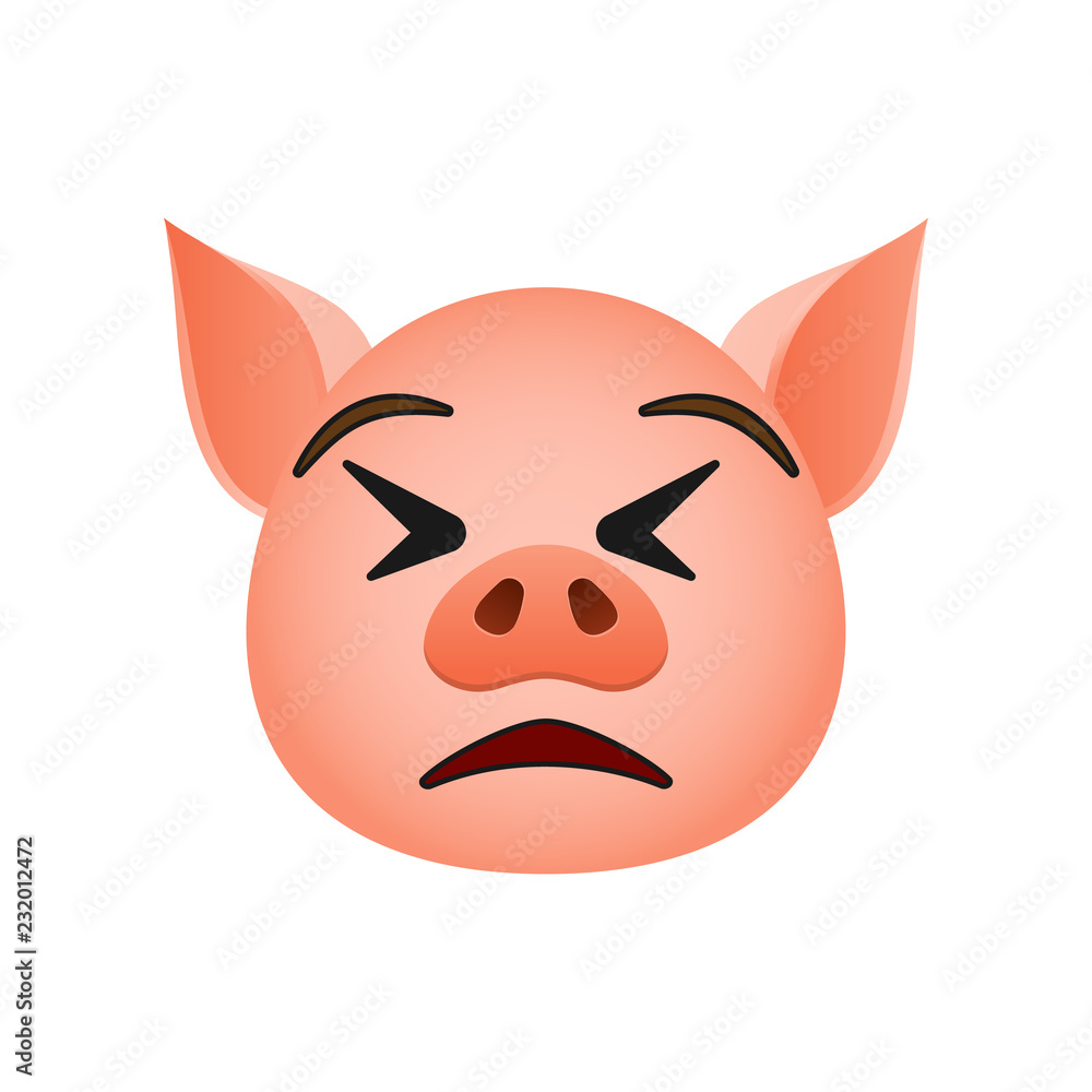 Poster pig in insistence emoji icon. element of new year symbol icon for mobile concept and web apps. detai