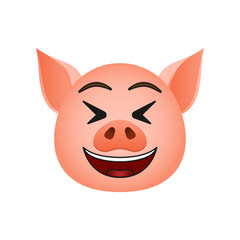 Pig in mockery emoji icon. Element of new year symbol icon for mobile concept and web apps. Detailed Pig in mockery emoji icon can be used for web and mobile