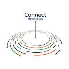 Abstract network connection. icon logo design. Vector Illustration