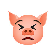 Pig in insistence emoji icon. Element of new year symbol icon for mobile concept and web apps. Detailed Pig in insistence emoji icon can be used for web and mobile