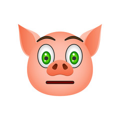 Pig in indifference emoji icon. Element of new year symbol icon for mobile concept and web apps. Detailed Pig in indifference emoji icon can be used for web and mobile