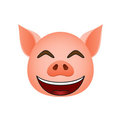 Pig in smile emoji icon. Element of new year symbol icon for mobile concept and web apps. Detailed Pig in smile emoji icon can be used for web and mobile