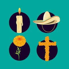 mexican hat with set icons