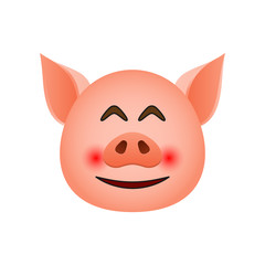 Pig in embarrassed emoji icon. Element of new year symbol icon for mobile concept and web apps. Detailed Pig in embarrassed emoji icon can be used for web and mobile