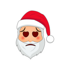 Emoji Santa Claus. Winter Holidays Emoticon. Santa Clause in enamored emoji icon