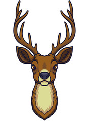 Cartoon deer head mascot