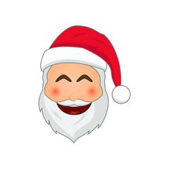Emoji Santa Claus. Winter Holidays Emoticon. Santa Clause in smile emoji icon