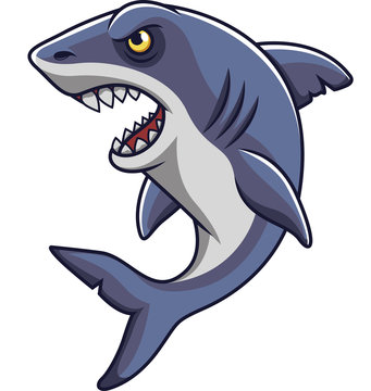 Cartoon angry shark mascot