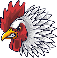 Chicken rooster head mascot © matamu
