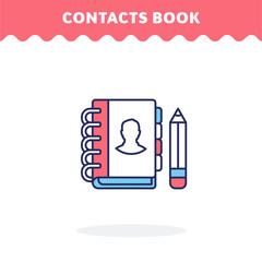 Contacts book icon, vector. Flat design. Advantage icon.