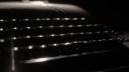 Rack focus shot keys on vintage typewriter