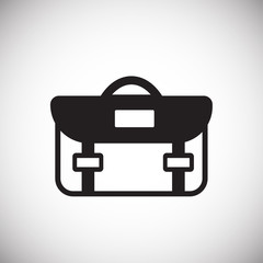 College suitcase on white background icon