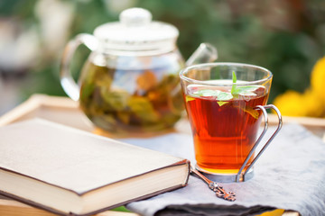 Cup of tea and book