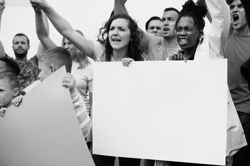 Group of angry activists is protesting