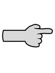 arm hand comic cartoon zeigen zeigefinger weg rechts links finger design lustig