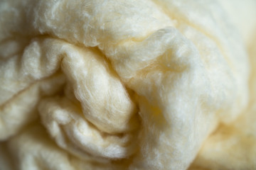 Soft fabric of threads extracted from the cocoon of the silkworm