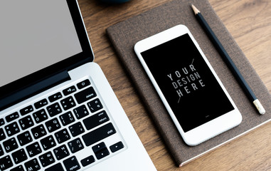 Premium mobile phone screen mockup template