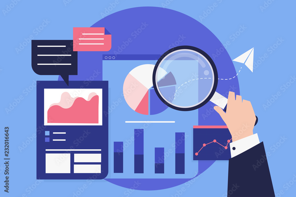Poster business performance analysis with graphs