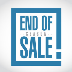 End of season sale, exclamation box message