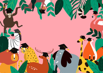 Fototapeta premium Animals theme template vector illustration