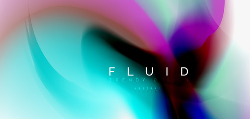 Color flowing wave, trendy liquid design template