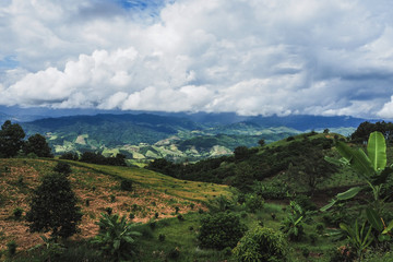 Fototapeta na wymiar landscape of Mountain in Nan province Thailand