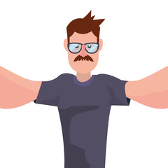 man taking a selfie with the mobile