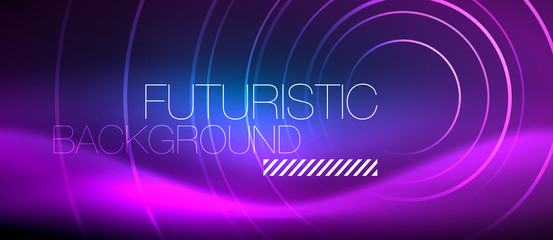 Neon glowing circles background