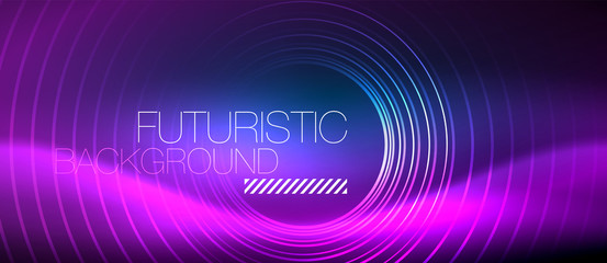 Neon glowing circles background