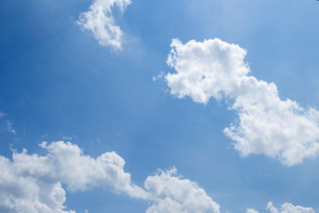 White cloud over blue sky, nature concept background, weather and season background