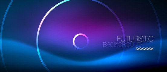 Neon glowing circles background