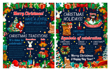 Merry Christmas holiday greeting poster