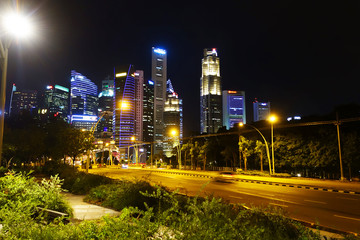 Fototapeta na wymiar Singapore Financial District skyline at night