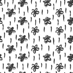 Vector floral pattern in doodle style