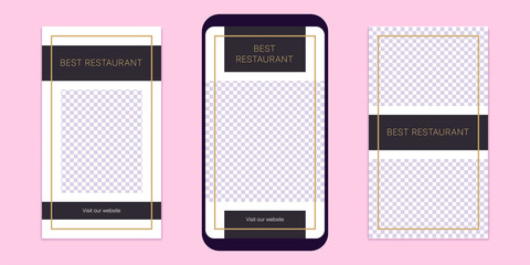 Story template for social media network. Editable