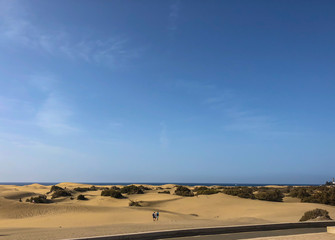 Fototapeta na wymiar Sanddünen beim Ort von Maspalomas auf Gran Canaria