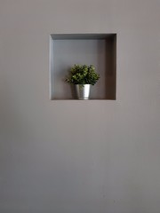 Vintage decoration of mini plant on the wall