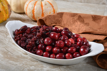 Fresh and dried cranberries